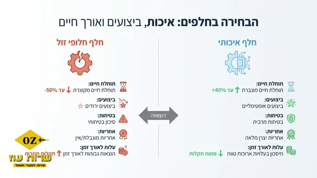 אחרי הפסקה המדברת על חשיבות האיכות של חלפים למכשירי חשמל. מגוון חלפים מקוריים ואיכותיים למכשירי חשמל ביתיים