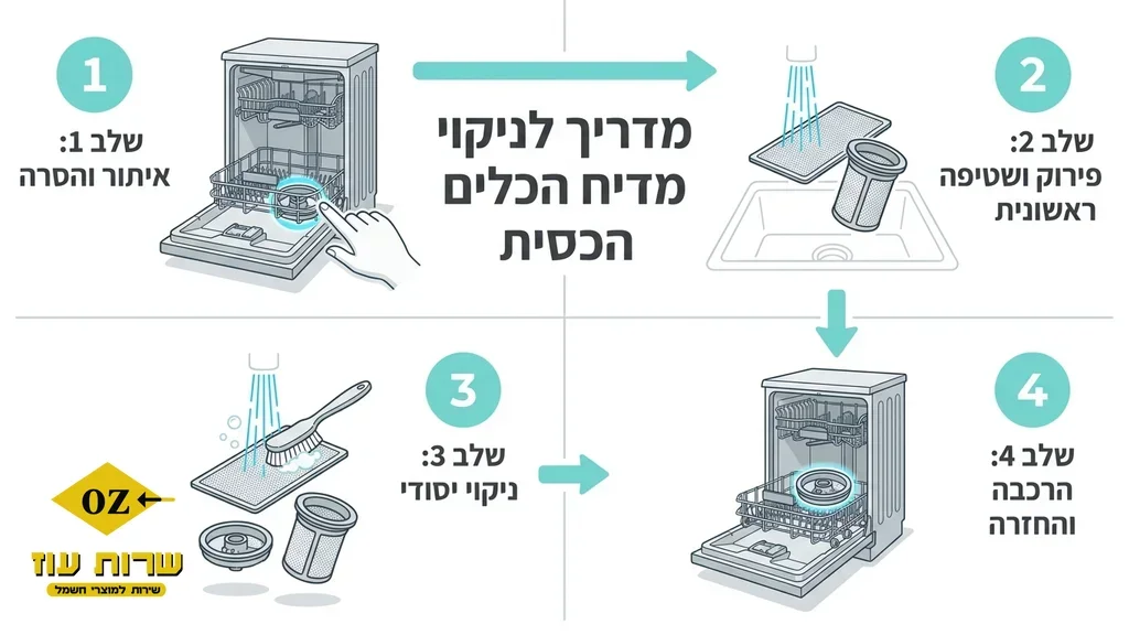 ניקוי פילטר של מדיח כלים